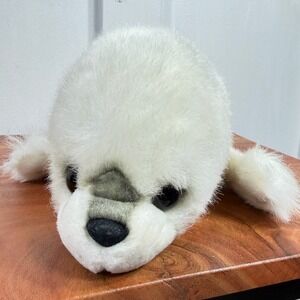 Russ Berrie White Harp Seal Pup Plush Vintage Stuffed Animal Marine Toy